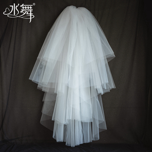 水舞 R0382 新款白色韩式新娘头纱多层短款结婚头纱旅拍婚纱配饰