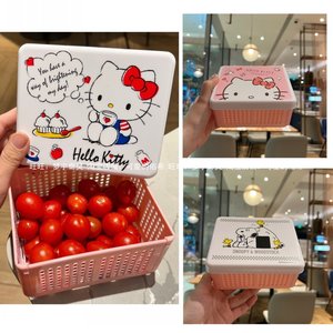 出口日本可爱卡通水果寿司储物盒子三明治便捷折叠盒子桌面收纳筐
