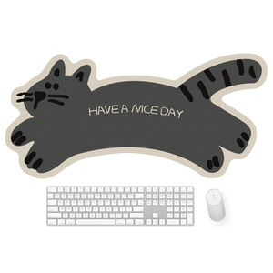 灰色小猫鼠标垫书桌垫笔记本电脑键盘家用防水防滑垫定制办公桌垫