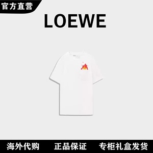 LOEWE/罗意威 x 哈尔的移动城堡 联名款 卡西法火苗刺绣T恤男女