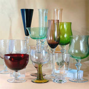 51外贸中古欧式小众高端设计感玻璃红酒杯葡萄酒香槟杯异形创意新