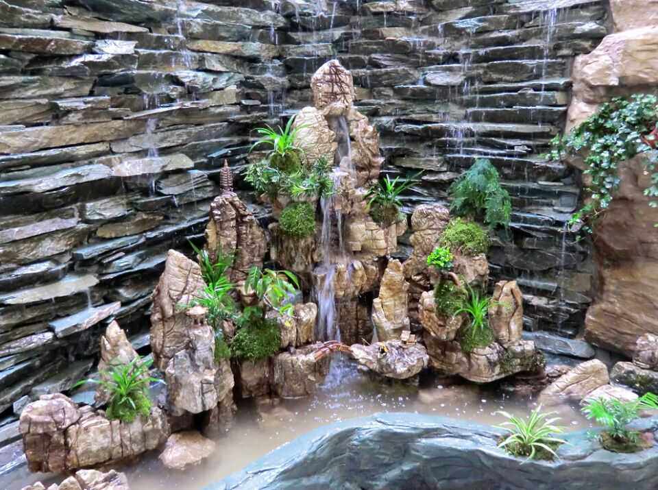 重庆纯手工真石头假山水池鱼池流水景观阳台庭院入户花园招财假山