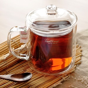teatime双层保温耐隔热玻璃大茶缸 经典怀旧款式大号玻璃茶水杯子