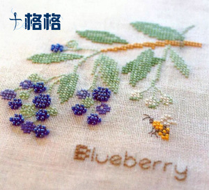 手工DMC十字绣杂志 青木和子 草莓物语系列 蓝莓心情 亚麻布 绣珠