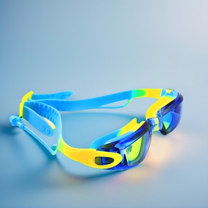 2024力酷高清防雾防水大童泳镜男童女童耳塞一体式眼镜儿童游泳镜