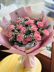 【暖暖的粉佳人】19朵康乃馨花束送爱人送生日
