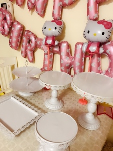 「出租」生日派对 铝箔气球 甜品台铁艺摆件 tutu纱桌围