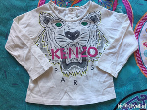 KENZO 经典白色虎头长袖T恤kids KENZO童装