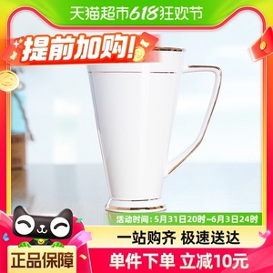 包邮Edo咖啡杯骨瓷茶杯带碟勺2件套马克杯办公室水杯大容量家用