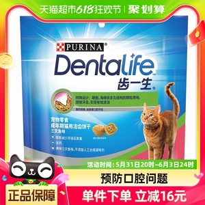 Dentalife齿一生宠物零食成年期猫零食170g/袋洁齿饼干三文鱼味