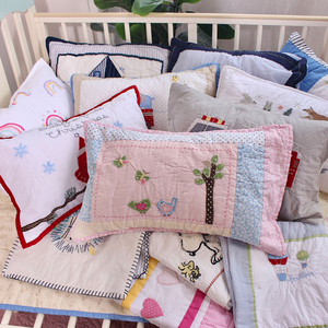 纯手工绗缝 儿童可爱枕套纯棉婴儿枕头套 全棉贴布卡通枕套枕头套