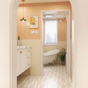 法式复古卫生间瓷砖小花砖 奶油风柔光哑光浴室厨房阳台防滑地砖
