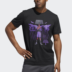 阿迪达斯男短袖漫威系列黑豹利拉德篮球针织透气运动T恤DU6716