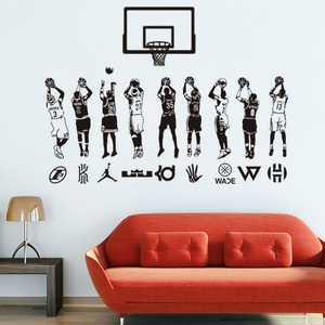 NA贴纸篮球明星墙壁墙贴科比乔丹艾佛森哈登库里投篮队标宿舍卧室