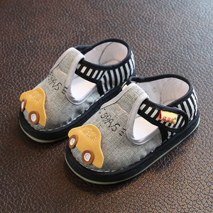 宝宝室内鞋儿童居家1一2岁婴幼儿学步鞋男宝布鞋软底婴儿春款鞋子
