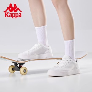 Kappa卡帕板鞋背靠背情侣男女运动鞋低帮休闲透气小白鞋K0DX5CC08