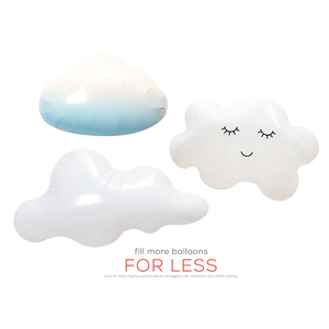 生日派对装饰玩具汽球橱窗装饰白云造型卡通铝膜气球立体微笑云朵