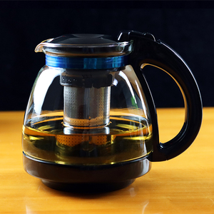 绿色家用耐热加厚玻璃茶壶滤网泡茶壶大容量防撞花茶水壶茶具套装