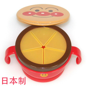 日本制LEC面包超人零食盒把手防洒零食碗婴幼儿童宝宝点心盒