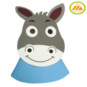 小毛驴头饰帽子卡通动物头套面具幼儿园儿童运动会表演出游戏道具