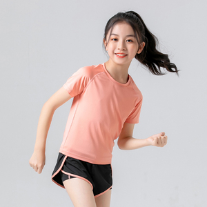 儿童短袖速干衣女童运动跑步网球羽毛球吸汗透气体育训练健身套装