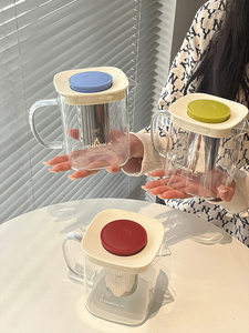 日本进口MUJIE茶壶玻璃耐热热水壶泡茶过滤壶大容量水壶茶具套装