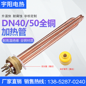 紫铜DN40/50空气能暖气片水箱加热管1.5寸电加热棒380V220V电热管