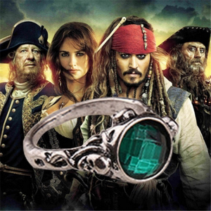欧美复古个性加勒比海盗 杰克船长 死亡之雀女戒指骷髅头合金指环