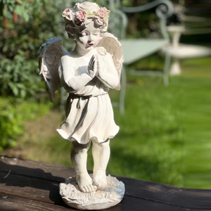 创意复古欧式人物祈祷大号天使户外花园造景客厅园艺装饰桌面摆件