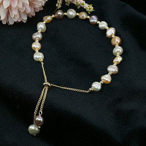 可调节淡水珍珠手链手工简约女生手串小众高级串珠首饰厂家自销