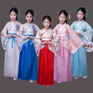 儿童古装唐装女童古装仙女装表演服古代公主古筝汉服女童演出服