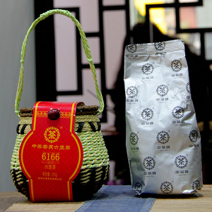 2021年中茶6166六堡茶广西梧州窖藏黑茶一级散茶250克箩装茶叶