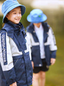 英伦风小学生校服秋冬装可拆卸冲锋衣套装儿童派克服儿童冬季幼儿