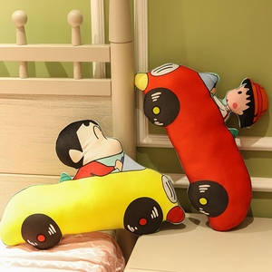卡通汽车造型蜡笔小新儿童抱枕可爱小丸子毛绒玩具公仔靠垫礼品
