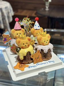 61儿童节玛德琳熊头蛋糕装饰装饰小帽子小熊太阳花皇冠帽甜品插件