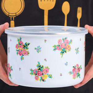 单个加厚10-18cm搪瓷大容量冷藏密封保鲜碗料理色拉冰碗