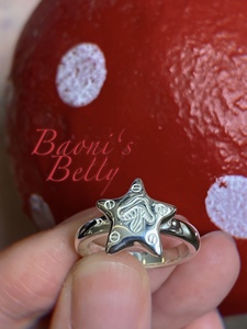 BAONI’S BELLY宝旎小肚皮原创实心925银吃一颗蘑菇星巧克力戒指