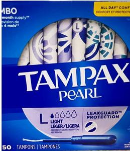 加拿大Tampax/丹碧丝卫生棉条月经棉条导管式姨妈棒L50支小号