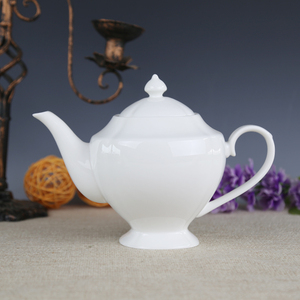 大容量1100ml英式红茶壶纯白骨瓷陶瓷欧式咖啡壶美式古典复古包邮
