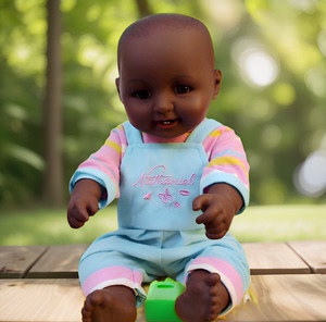 非洲黑人洋娃娃男孩塑胶仿真娃娃重生婴儿玩具公仔赠衣服