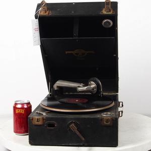 怀旧老式手摇留声机哥伦比亚 便携提箱式二手黑胶唱片机