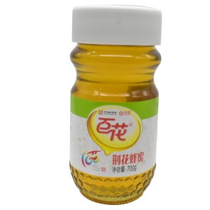 百花牌荆花蜂蜜700g玻璃瓶装蜂蜜柚子茶荆条峰蜜冲水做菜烘焙