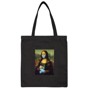 Mona Lisa Mask  Canvas Bag个性欧美风搞笑蒙娜丽莎周边帆布包袋