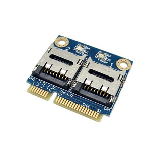 miniPCIE转TF卡（MicroSD/SDHC/SDXC双卡转接卡）迷你PCI-E转接卡