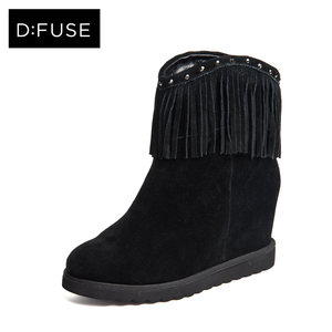 D：Fuse/迪芙斯流苏冬季必备单品，棉鞋，内增高