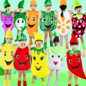 儿童水果蔬菜演出服幼儿白菜苦瓜西瓜草莓辣椒番茄青菜水果表演服