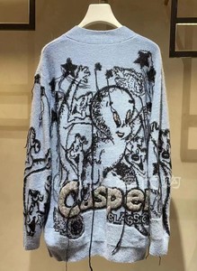 特！DAZZLE地素国内代购 2021春Casper联名针织毛衣开衫女2D1E510