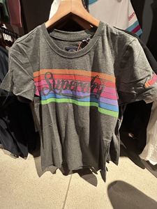 不退换 美国直邮Superdry 极度干燥 女士短袖T恤彩虹款