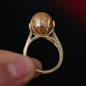 DIY珍珠配件S925纯银光版简易式遮瑕八爪戒指托指环戒托空托饰品