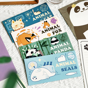 可爱卡通福宝熊猫信封信纸套装高级情书告白写信小猫咪高级感海豹